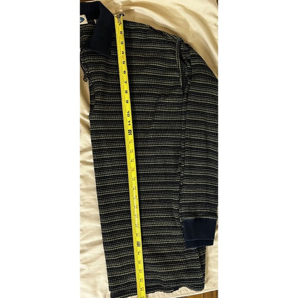 vintage 1980s Express 1/4 zip ribbed 100% cotton striped shirt mens Large soft! - Picture 6 of 6